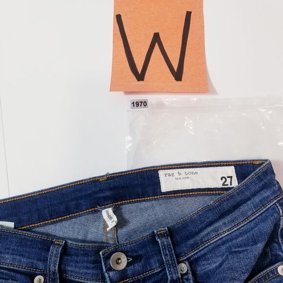 Rag & Bone Women size 27 Ankle Skinny Jeans Frayed Hem Blue Denim - Picture 13 of 13